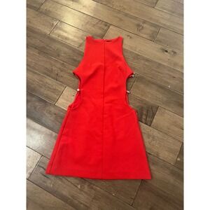 Zara‎ Red Sleeveless Mini Dress Buckle Cutout Cocktail Party